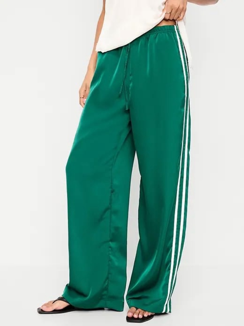 HIGH WAIST SATIN TRACK PANTS